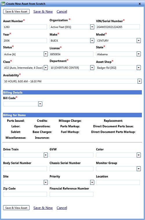 Create asset from scratch