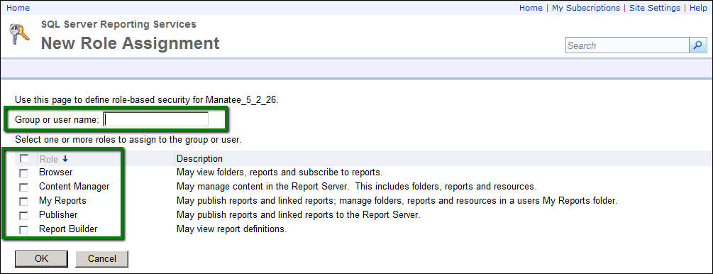 Report Folder Roles List Report Folder Roles List