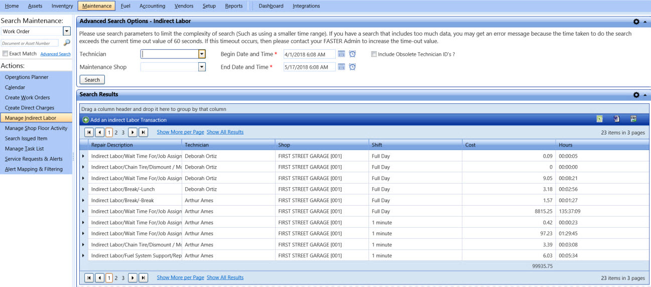 Advanced search options indirect labor image