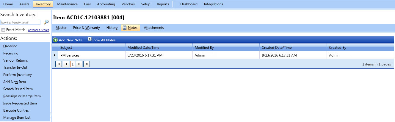 Notes tab