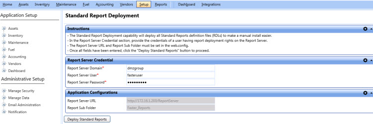 Standard report deployment image