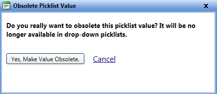 Obsolete picklist value